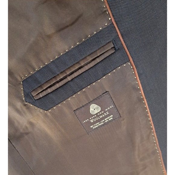 Mens Tasso Elba Blazer Sports Coat Super 140s Wool Brown Korea Career 40R - Picture 5 of 8
